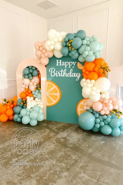 birthday Peach Bloom Birthday Balloon Decoration