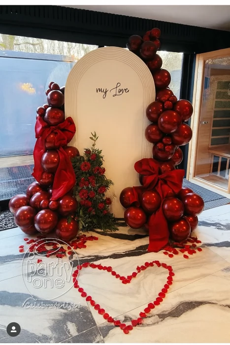 birthday Rustic Red Balloon Backdrop Decoration