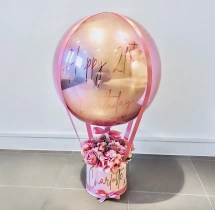 Balloon Bouquet Surprise Birthday Balloon and Flower Hamper