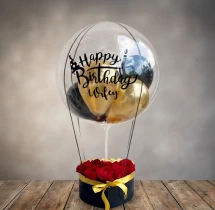 Balloon Bouquet Royal Black and Gold Balloon Bouquet