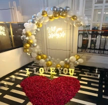 surprises surprise decorations Will You Marry Me Balloon and Flower Decoration