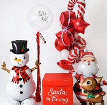 Balloon Bouquet Snowy Santa Gift Foil Balloon Bouquet