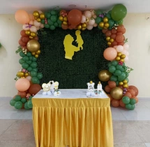 baby shower decorations Elegant Green Mat Seemantham Backdrop