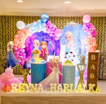 birthday Princess Elsa Themed Birthday Stage Decoration