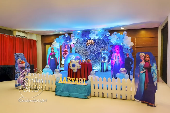 birthday Elsa and Anna Theme Birthday Balloon Decor