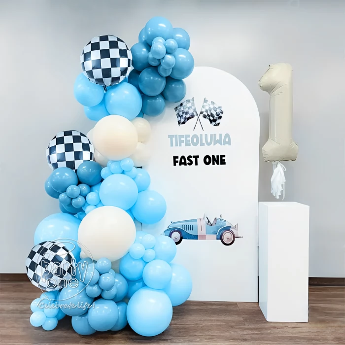birthday Blue Car Themed Birthday Balloon Decoration