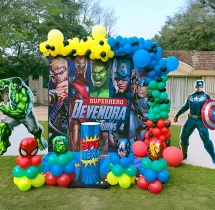 birthday Colourful Avengers Themed Balloon Decoration