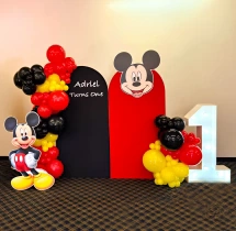 birthday Mickey Mouse Theme Red Black Balloon Decor