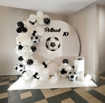 birthday White Football Theme Balloon Decoration