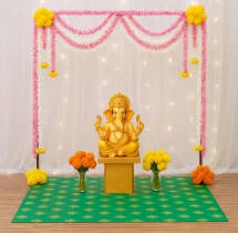 festival decorations Pastel Theme Ganesh Chaturthi Decor at Home