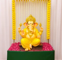 festival decorations Ganesha Puja Decoration with Pink amp White Theme