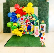 birthday Mario Brothers Balloon Backdrop Decoration