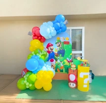 birthday Simple Super Mario Theme Balloon Decoration