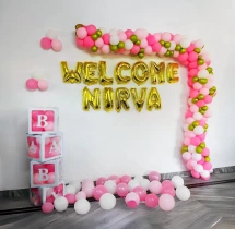 welcome baby decorations Baby Girl Welcome Balloon Decoration