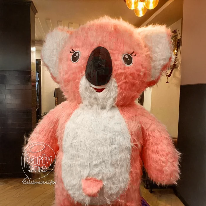 birthday Pink Koala Bear Mascot