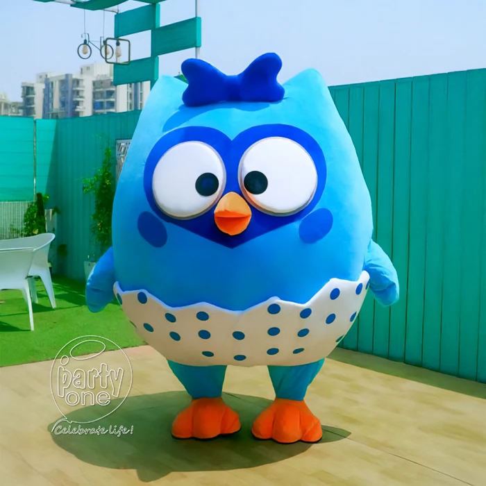 birthday Blue Owl Mascot for Kids Party