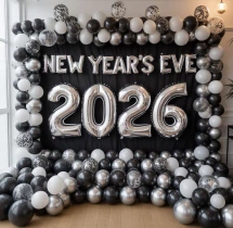 festival decorations Black and White New Year Balloon Decoration