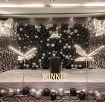 birthday Black and White Sequin Butterfly Theme Decoration