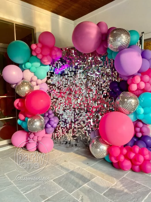 birthday Colourful Sequin Theme Balloon Decoration