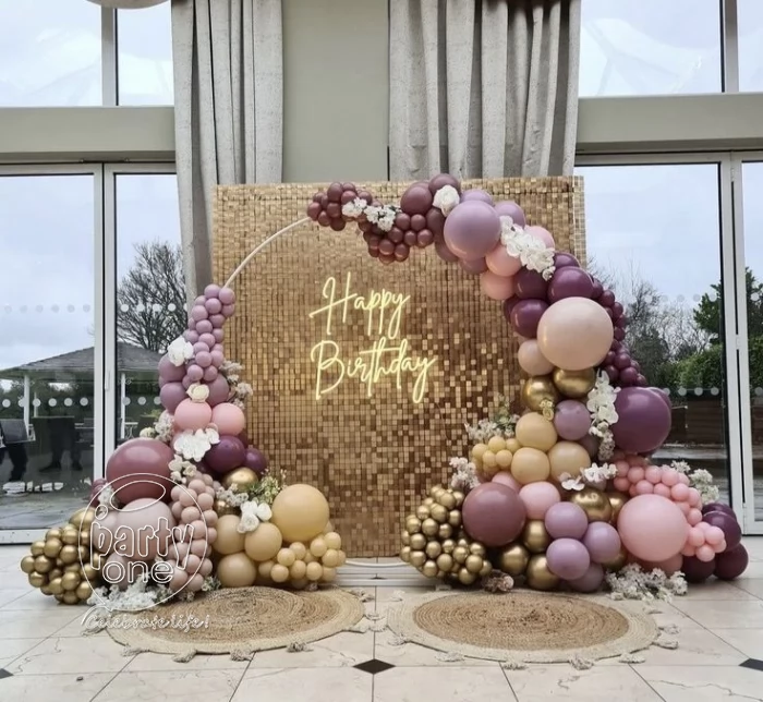 birthday Royal Sequin Theme Balloon Decoration