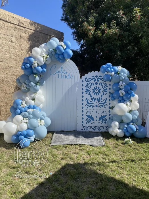 birthday Soft Pastel Blue Theme Balloon Decoration