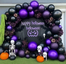 festival decorations Haunted Purple and Black Theme Balloon Decor