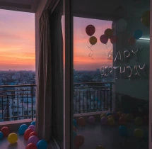 birthday Colourful Ceiling Balloon Decoration