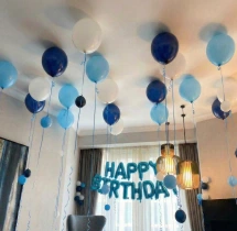 birthday Blue and White Balloon Decoration