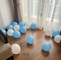 birthday Blue and White Balloon Decoration