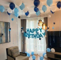birthday Blue and White Balloon Decoration