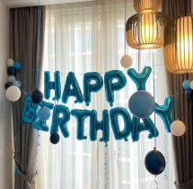 birthday Blue and White Balloon Decoration
