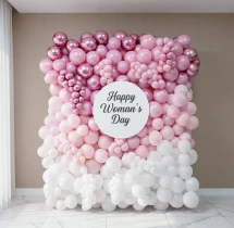 decorations Pink and White Womens Day Balloon Decor