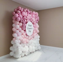 decorations Pink and White Womens Day Balloon Decor