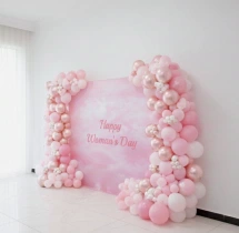 decorations Pink Theme Womens Day Balloon Backdrop Decoration