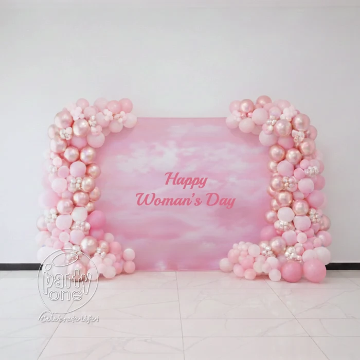 decorations Pink Theme Womens Day Balloon Backdrop Decoration