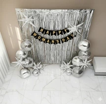 decorations Silver Metallic Womens Day Balloon Decoration