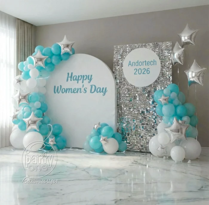 decorations Aqua Blue and White Theme Balloon Decoration