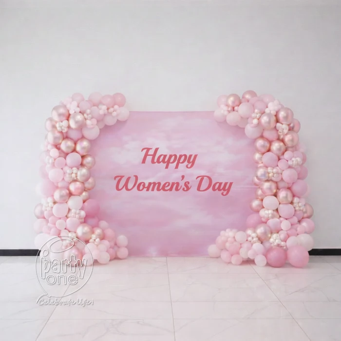 decorations Pink Theme Womens Day Balloon Backdrop Decoration