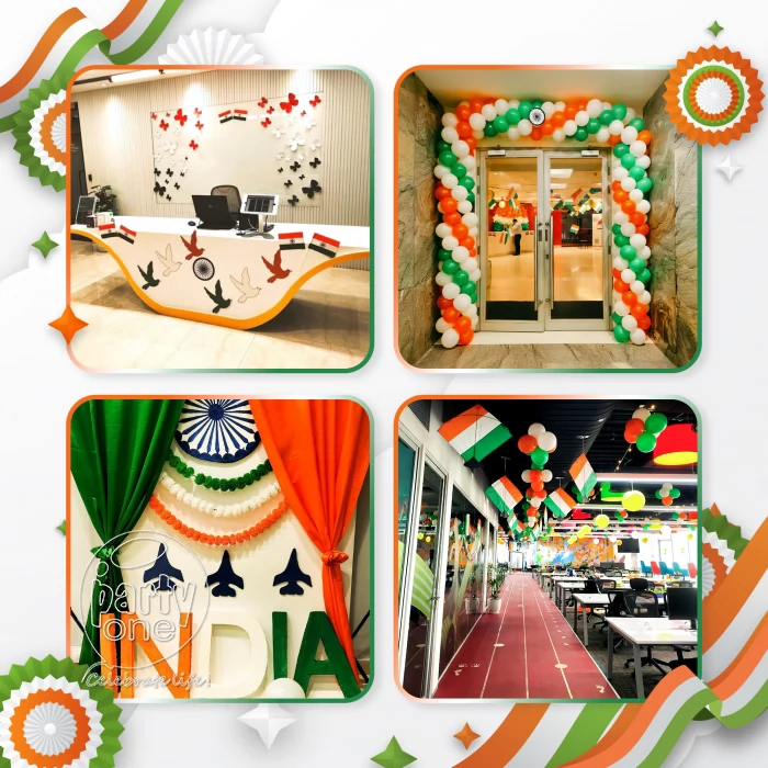 festival decorations Tricolour Office Balloon Decoration Package