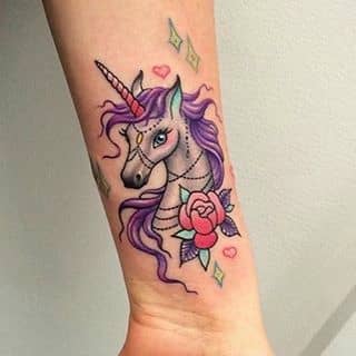 4 Sheets Colorful Unicorn Temporary Tattoos For Kids Girls Necks Fake Face  Tattoo Stickers