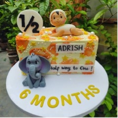 6 Months Theme Cake