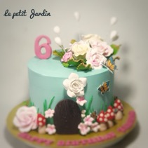 Garden Theme Birthday Cake 